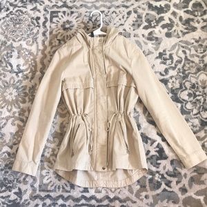Divided tan utility coat